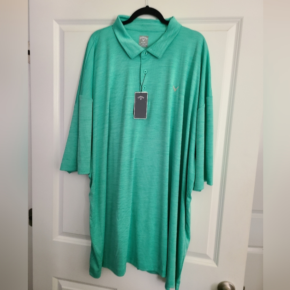 NWT Callaway Light Green (Mint) Opti Dri Polo, 5XLT